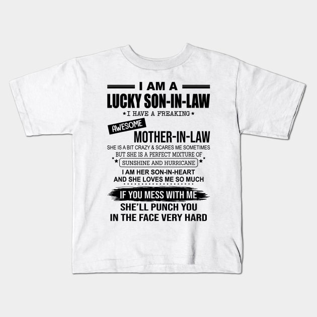 Proud Son In Law - Gift for Son In Law Kids T-Shirt by lostbearstudios